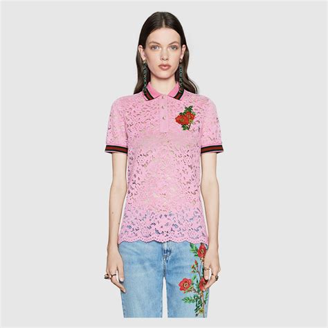 gucci embroidered lace top